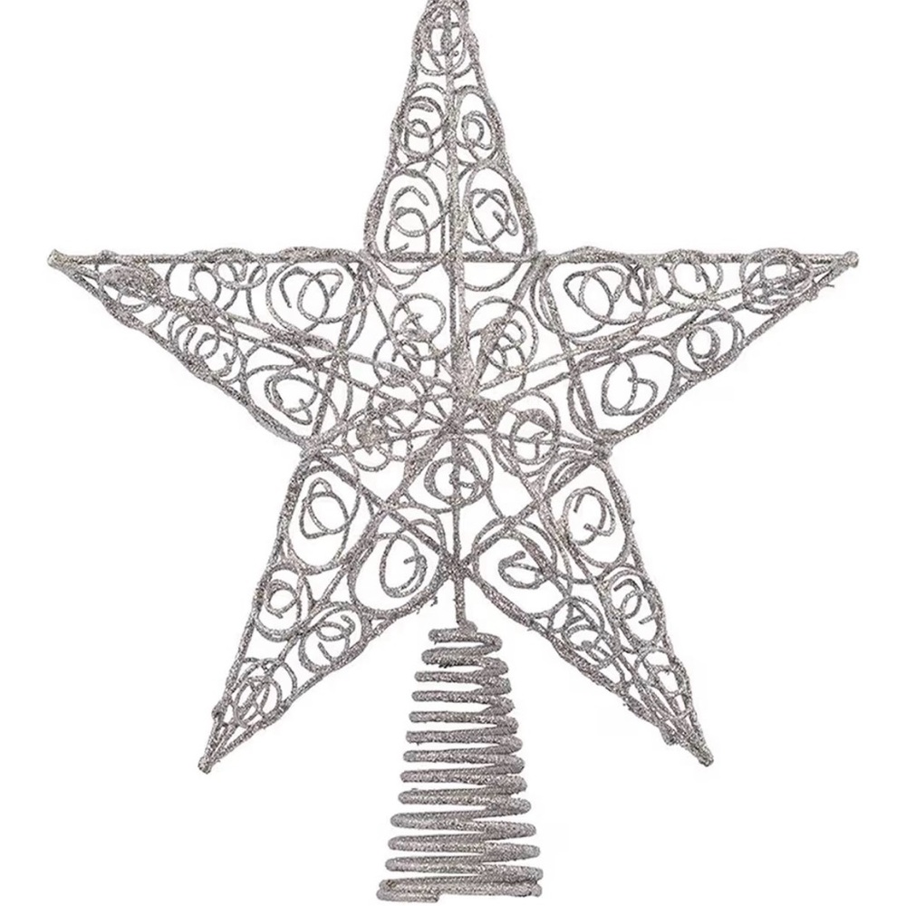 Silver Star Christmas Tree Topper